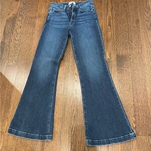 PAIGE Women's Flare Jeans in Dark Blue